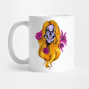 beauty skull illustration woman Mug